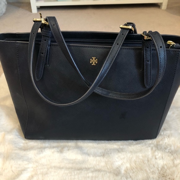 Tory Burch | Bags | Tory Burch York Small Buckle Tote In Navy | Poshmark